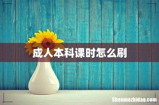 成人本科课时怎么刷